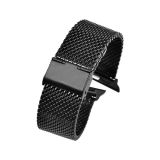 304 Stainless Steel Milanese Replacement Strap Watchband with Connector For Apple Watch Series 6 & SE & 5 & 4 44mm / 3 & 2 & 1 42mm(Black)