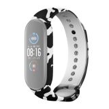 For Xiaomi Mi Band 6 / 5 / 4 / 3 Camouflage Series Silicone Replacement Strap Watchband (Black White)