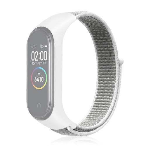 Smart Watch Nylon Woven Wrist Strap Watchband for Xiaomi Mi Band 3 / 4 (White)