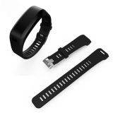 Silicone Sport Wrist Strap for Garmin Vivosmart HR 1 (Black)