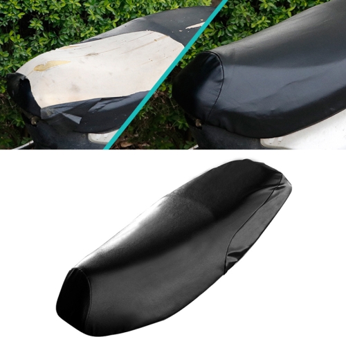 Waterproof Motorcycle Black Leather Seat Cover Prevent Bask In Seat Scooter Cushion Protect