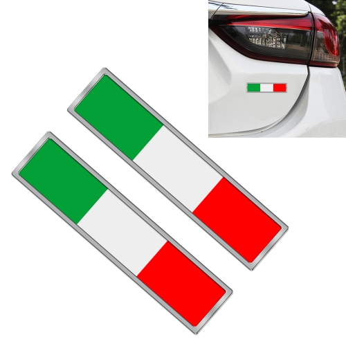 2 PCS Italian Flag Pattern Rectangle Car-Styling Sticker Random Decorative Sticker