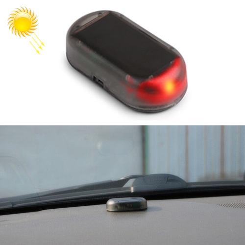LQ-S10 Car Solar Power Simulated Dummy Alarm Warning Anti-Theft LED Flashing Security Light Fake Lamp(Red Light)