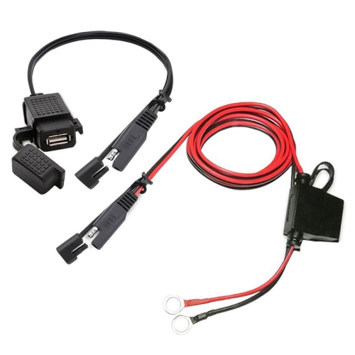 Motorcycle 5V 2.1A Waterproof USB Charger Kit SAE to USB Adapter