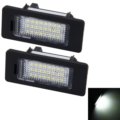2 PCS License Plate Light with 24 SMD-3528 Lamps for BMW E81/E82/E90/E91/E92/E93/E60/E61/E39 (White Light)