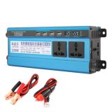 Carmaer 24V to 220V 2200W Three Socket Car Double Digital Display Inverter Household Power Converter