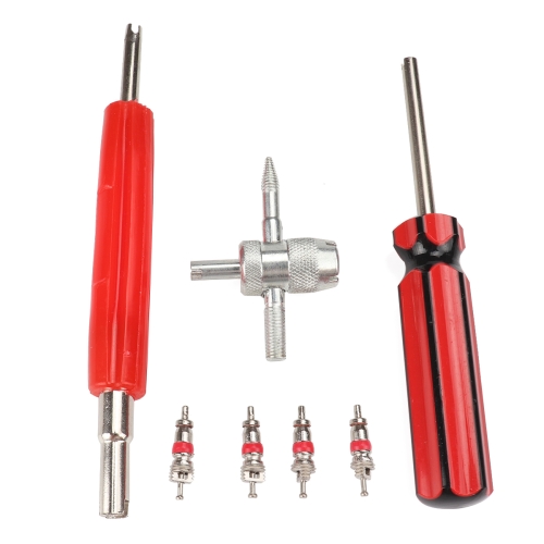 Tire Removal Tool + Tire Valve Set for Car Trunk Motorcycles