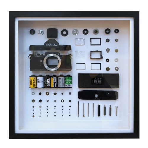 Non-Working Display 3D Mechanical Film Camera Square Photo Frame Mounting Disassemble Specimen Frame