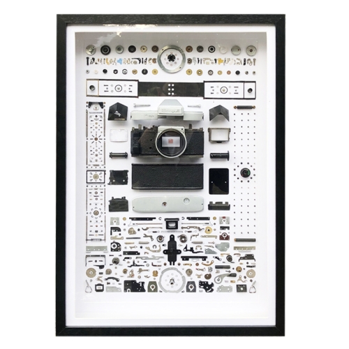 Non-Working Display 3D Mechanical Film Camera Rectangle Photo Frame Mounting Disassemble Specimen Frame