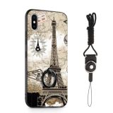 Painted 3D Embossed Shockproof Case with Holder For iPhone XS Max(Tower)