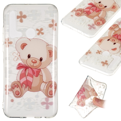 Coloured Drawing Transparent Clear TPU Case for Huawei P20 lite (2019)(Little bear)