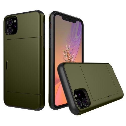 Shockproof Rugged Armor Protective Case with Card Slot for iPhone 11(Army Green)