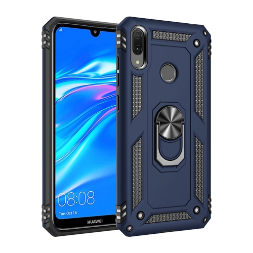 Armor Shockproof TPU + PC Protective Case with 360 Degree Rotation Holder for Huawei Y6 2019(Blue)