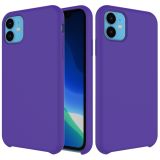 Solid Color Liquid Silicone Shockproof Case For iPhone 11(Purple)