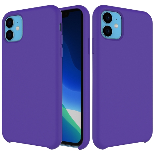 Solid Color Liquid Silicone Shockproof Case For iPhone 11(Purple)