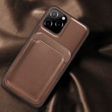 Mutural Yalan Series Magnetic Design PU + TPU Protective Case with Detachable Card Holder For iPhone 12 / 12 Pro(Brown)
