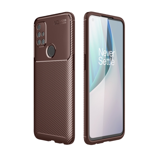 For OnePlus Nord N10 5G Carbon Fiber Texture Shockproof TPU Case(Brown)