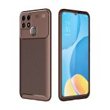 For OPPO A15 Carbon Fiber Texture Shockproof TPU Case(Brown)