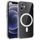 Magsafe Case Simple Magnetic Ring All-inclusive Clear Crystal Acrylic PC +TPU Shockproof Case For iPhone 11(Transparent)