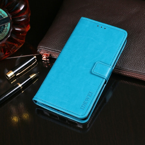 For ZTE Blade V2020 Smart idewei Crazy Horse Texture Horizontal Flip Leather Case with Holder & Card Slots & Wallet(Sky Blue)