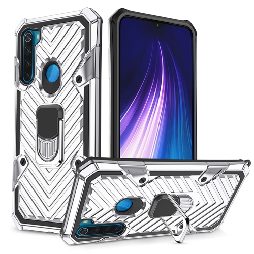 For Xiaomi Redmi Note 8 Cool Armor PC + TPU Shockproof Case with 360 Degree Rotation Ring Holder(Silver)