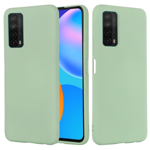 For Huawei P smart 2021 Pure Color Liquid Silicone Shockproof Full Coverage Case(Green)