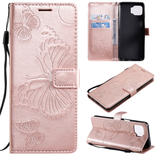 For Motorola Moto G 5G Plus 3D Butterflies Embossing Pattern Horizontal Flip Leather Case with Holder & Card Slot & Wallet(Rose Gold)