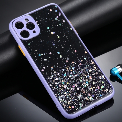 Gradient Glitter Powder Shockproof Protective Case For iPhone 12(Purple)