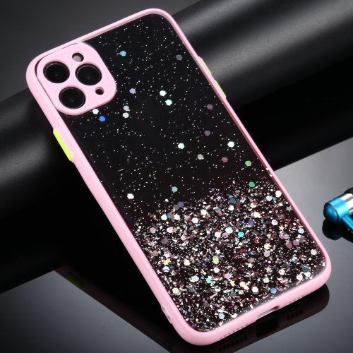 Gradient Glitter Powder Shockproof Protective Case For iPhone 12 Pro(Pink)