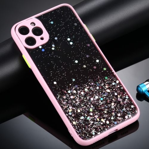 Gradient Glitter Powder Shockproof Protective Case For iPhone 12 Pro Max(Pink)
