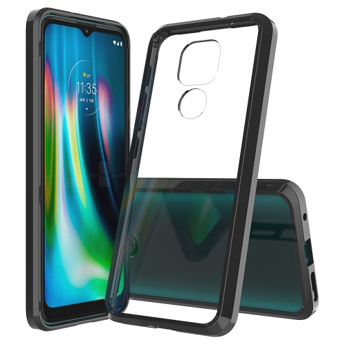 For Motorola Moto G9 Play Shockproof Scratchproof TPU + Acrylic Protective Case(Black)