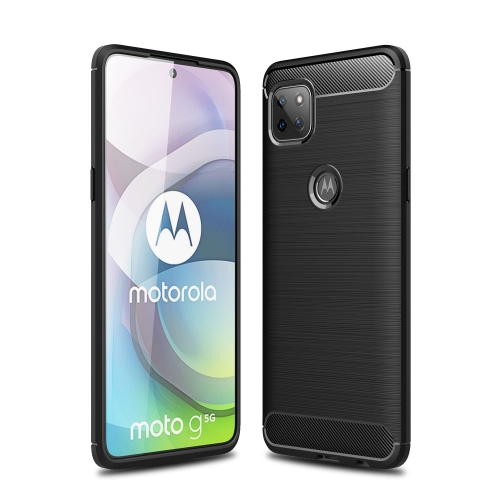 For Motorola Moto G 5G Brushed Texture Carbon Fiber TPU Case(Black)
