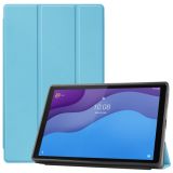 For Lenovo Tab M10 HD 2nd Gen TB-X306 Caster Pattern Horizontal Flip Tablet PC Protective Leather Case with Tri-fold Bracket & Sleep Function(Sky Blue)