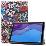 For Lenovo Tab M10 HD 2nd Gen TB-X306 Painted Pattern Horizontal Flip Tablet PC Leather Case with Tri-fold Bracket & Sleep / Wake-up Function(Graffiti)
