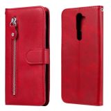 For OPPO A9 (2020) / A5 (2020) Fashion Calf Texture Zipper Horizontal Flip Leather Case with Holder & Card Slots & Wallet(Red)
