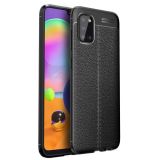 For Samsung Galaxy A02s Litchi Texture TPU Shockproof Case(Black)