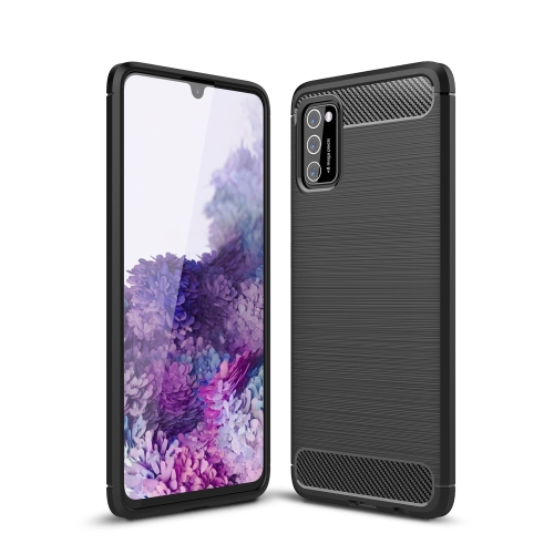 For Samsung Galaxy A02s Brushed Texture Carbon Fiber TPU Case(Black)
