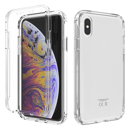 Shockproof  High Transparency Two-color Gradual Change PC+TPU Candy Colors Protective Case For iPhone X / XS(Transparent)