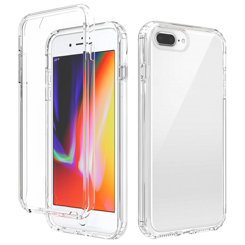 Shockproof  High Transparency Two-color Gradual Change PC+TPU Candy Colors Protective Case For iPhone 8 Plus / 7 Plus(Transparent)