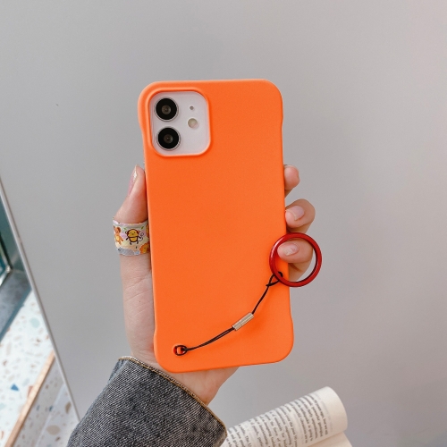 Skin Feeling Protective Case with Lanyard For iPhone 12 Pro Max(Orange)