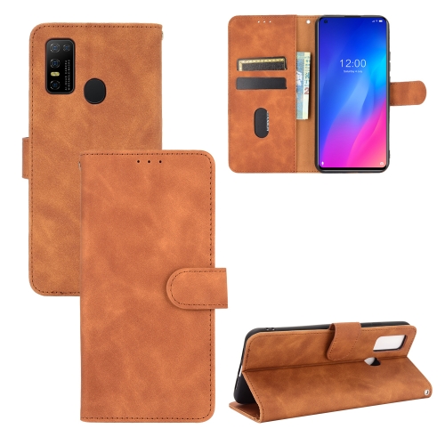 For DOOGEE N30 Solid Color Skin Feel Magnetic Buckle Horizontal Flip Calf Texture PU Leather Case with Holder & Card Slots & Wallet(Brown)
