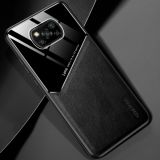 For Xiaomi Poco X3 NFC All-inclusive Leather + Organic Glass Protective Case with Metal Iron Sheet(Black)