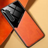 For Xiaomi Mi Note 10 Lite All-inclusive Leather + Organic Glass Protective Case with Metal Iron Sheet(Yellow)