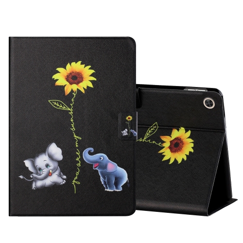 For Huawei Honor Pad 6 / X6 & Enjoy 2 & MatePad T10 / T10S Colored Drawing Horizontal Flip Leather Case with Holder & Card Slots(Elephant)