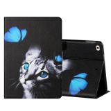 Colored Drawing Horizontal Flip Leather Case with Holder & Card Slots & Sleep / Wake-up Function For iPad Mini 5/4/3/2/1(Butterfly Cat)