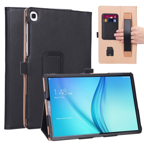 For Samsung Galaxy Tab S5e T720/T725 Business Retro PU Horizontal Flip Leather Case with Holder  & Card Slots & Hand Strap(Black)