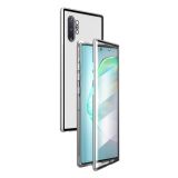 For Samsung Galaxy Note10+ Magnetic Metal Frame Double-sided Tempered Glass Case(Silver)