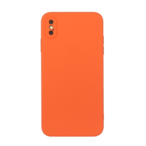 Straight Edge Solid Color TPU Shockproof Case For iPhone XS / X(Orange)