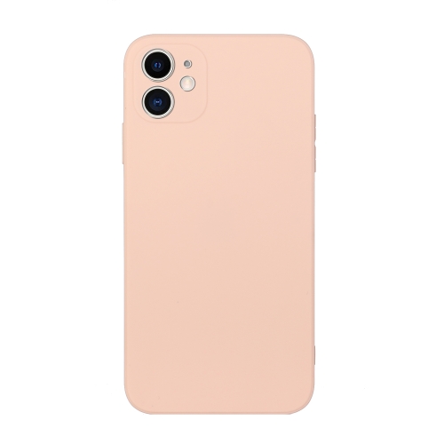 Straight Edge Solid Color TPU Shockproof Case For iPhone 11(Light Pink)