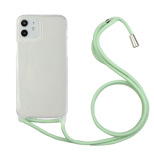 Shockproof Ultra-thin TPU + Acrylic Protective Case with Lanyard For iPhone 11(Light Green)